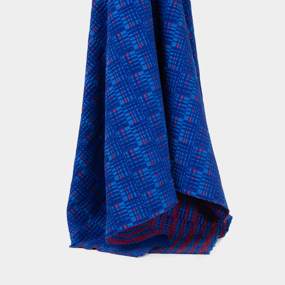 Permanent Fire Resistant Yarn Dyed Jacquard Fabric in Blue for Industry, 150cm Width, 100% Polyester