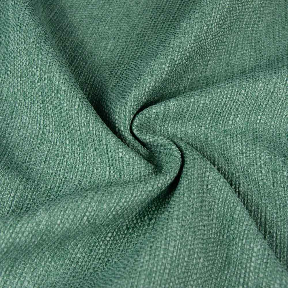Permanent Fire Retardant Jacquard Slubbed Fabric in Green for Curtains, 150cm Width, 100% Polyester