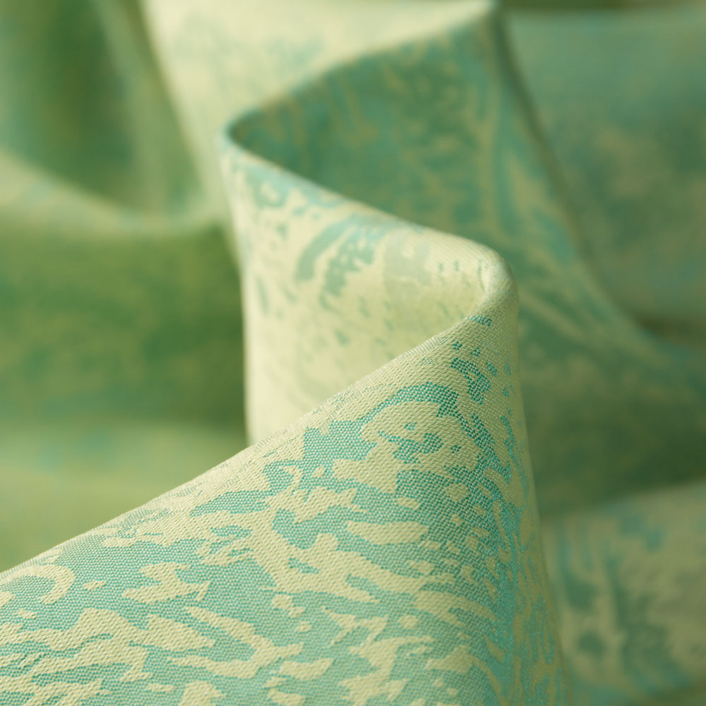 Inherent Fireproof Yarn Dyed Jacquard Fabric in LightGreen for Curtains, 150cm Width, 100% Polyester