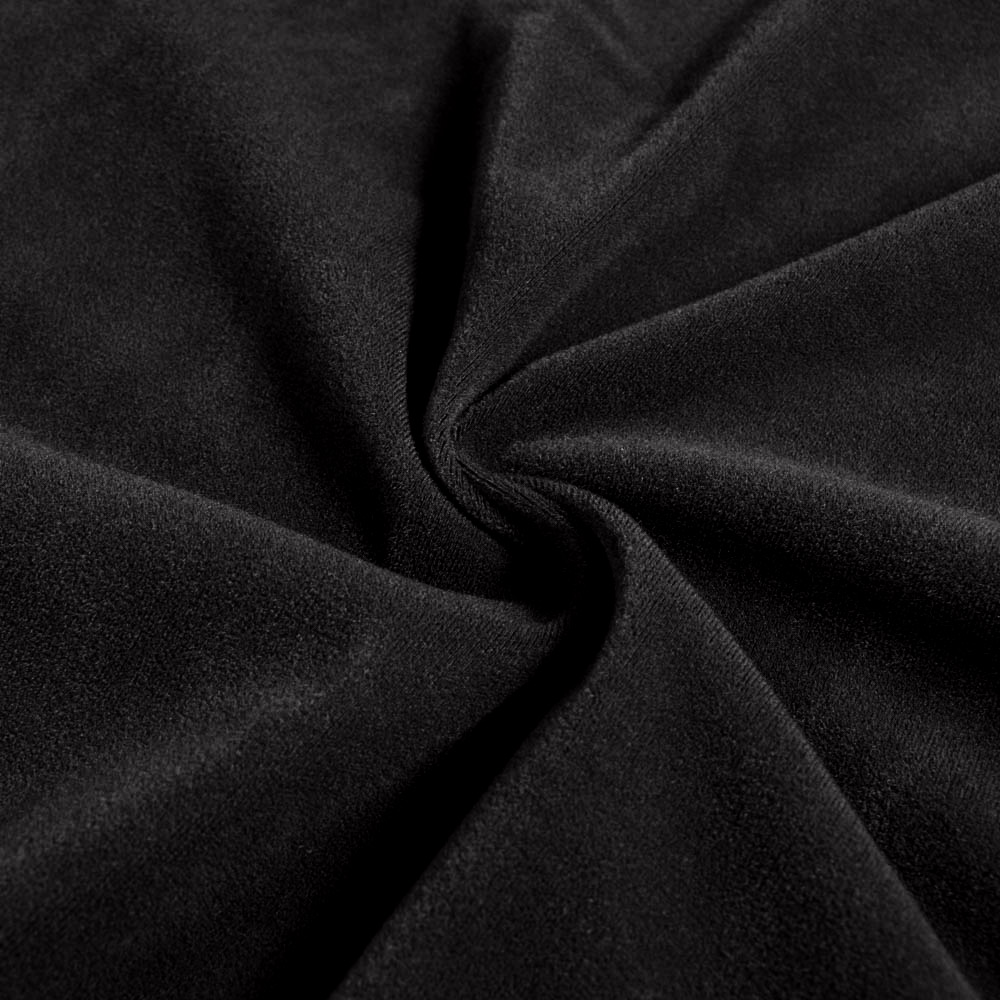 Permanent Flame Resistant Loop Fleece Fabric Velvet Fabric in Black, Polyester, BS5867 TYPE C, BS7175 SOUCE 7