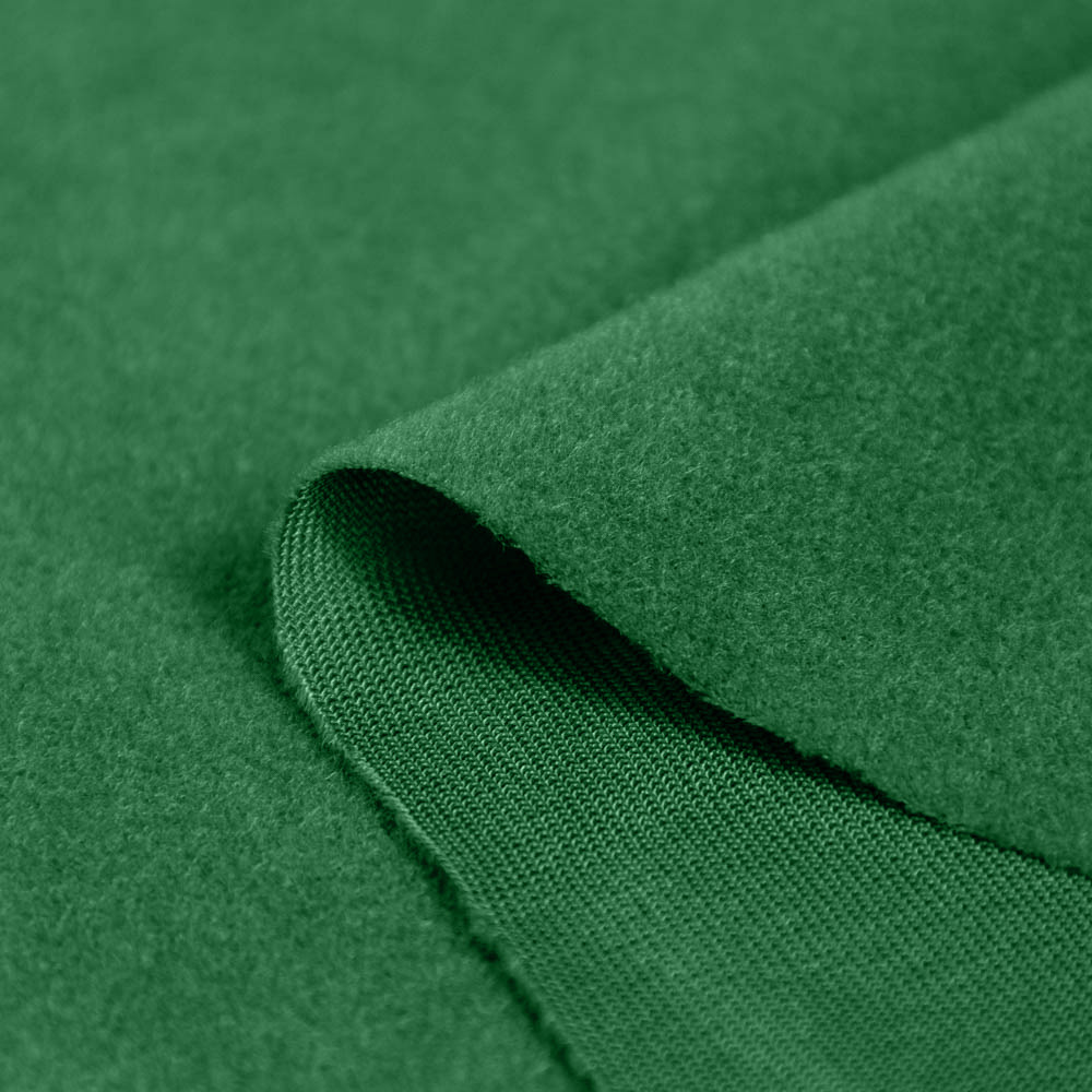Permanent Fire Resistant Loop Fleece Fabric Velvet Fabric in Green, Polyester, CFR 1615, CA TITLE 19