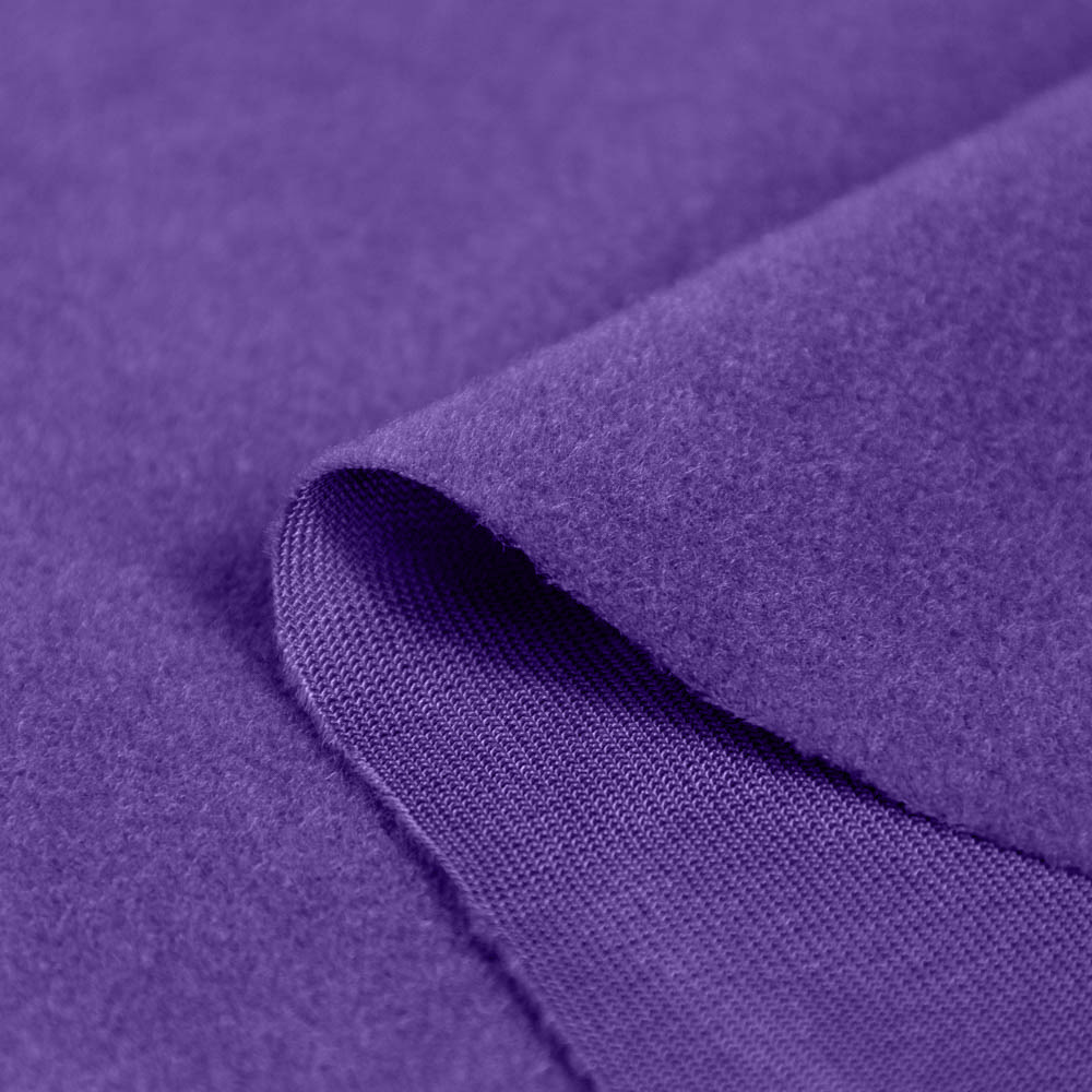 Inherent Fire Retardant Loop Fleece Fabric Velvet Fabric in Purple, Polyester, EN13501-1, EN 13773 CLASS 1