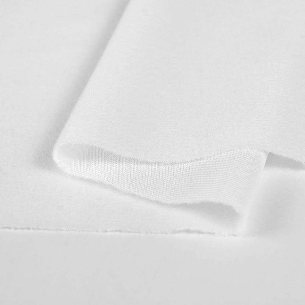 Permanent Flame Retardant Loop Fleece Fabric Velvet Fabric in White, Polyester, NFPA 701