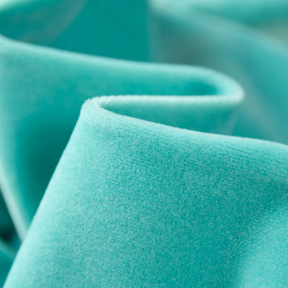 Inherent Fireproof Warp Knitted Velvet Flannelette Fabric in Cyan 100% Polyester, NF-P92-503-M1