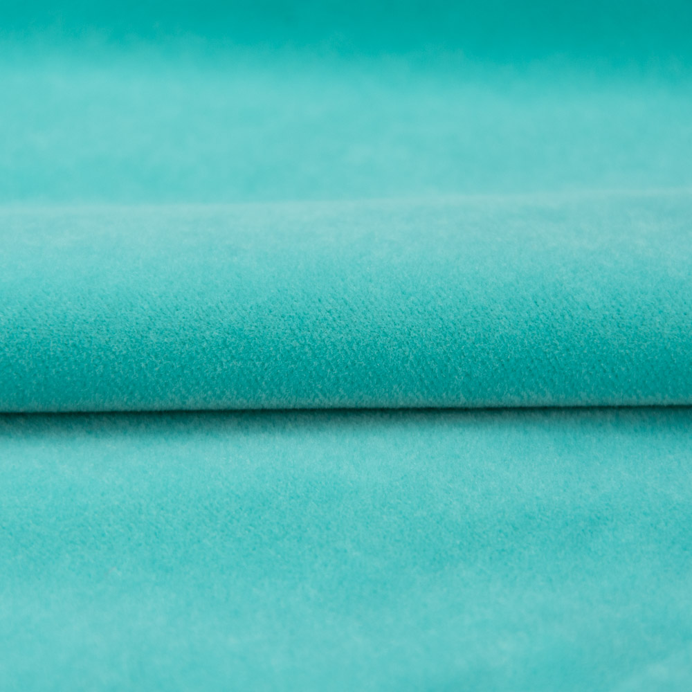 Inherent Fireproof Warp Knitted Velvet Flannelette Fabric in Cyan 100% Polyester, NF-P92-503-M1