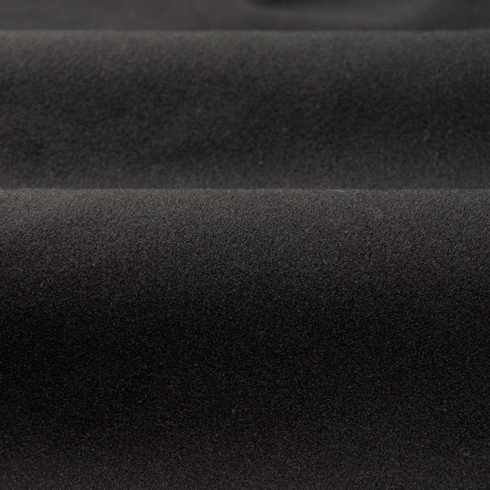 Permanent Flame Resistant Warp Knitted Velvet Flannelette Fabric in Black 100% Polyester, JIS L 1091