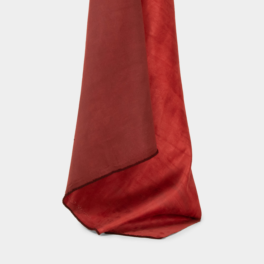 Permanent Fire Resistant Delicate Drape Suede Fabric in Red 100% Polyester for Handbags, Clothing, NFPA 701.