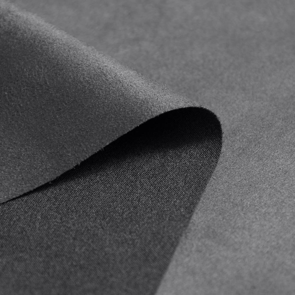 Inherent Flame Resistant Soft Suede Fabric in DimGray for Handbags, Accessories, NFPA 701