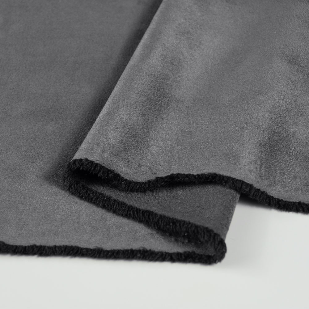 Inherent Flame Resistant Soft Suede Fabric in DimGray for Handbags, Accessories, NFPA 701