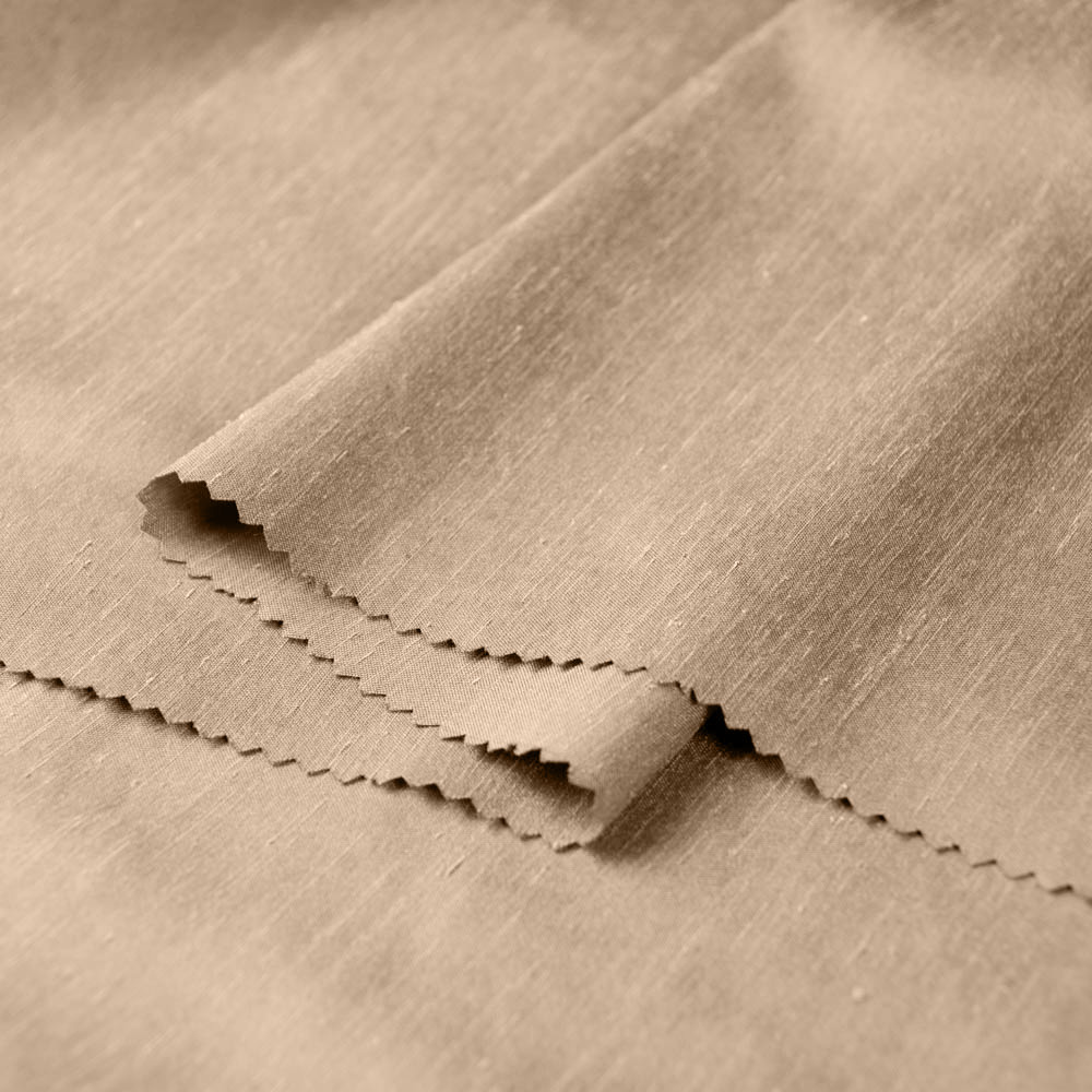 Khaki Permanent Fire Resistant Slubbed Fabric for Curtains, NFPA 701