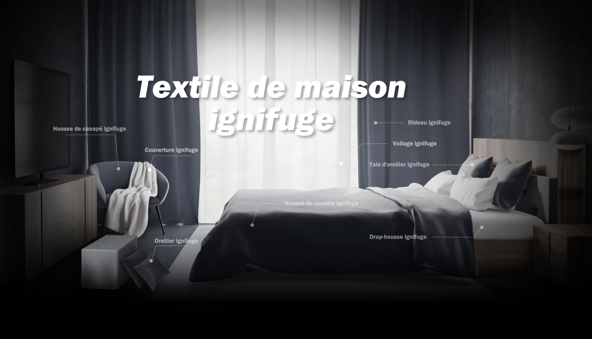 Textile de la maison d&#39;origine incendie