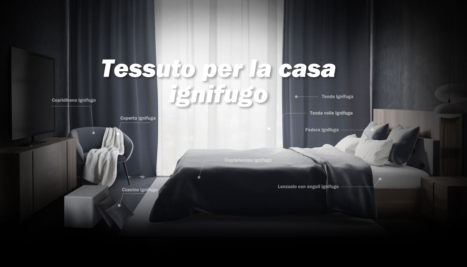 Tessile per la casa ritardante del fuoco