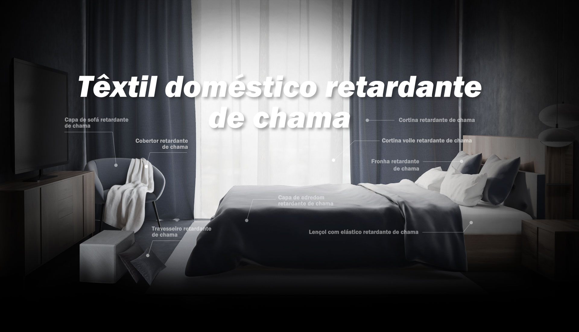 Têxtil caseiro retardante de incêndio