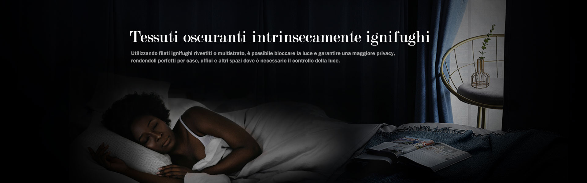 tessuto blackout ritardante fiamma