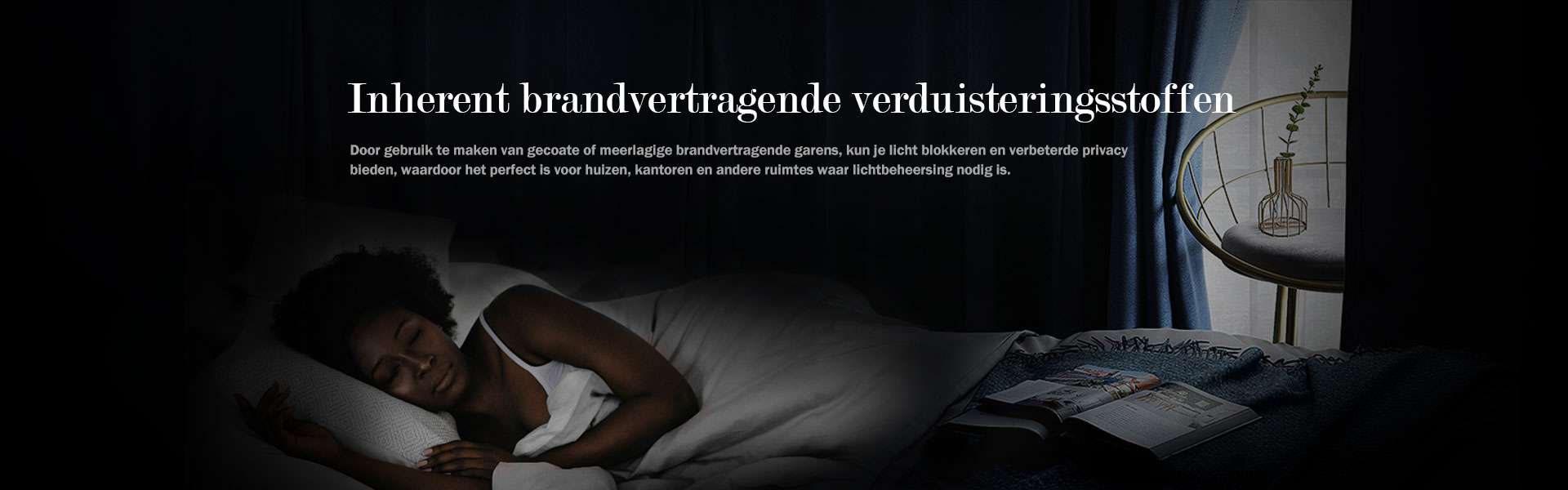 vlamvertragende black -out stof