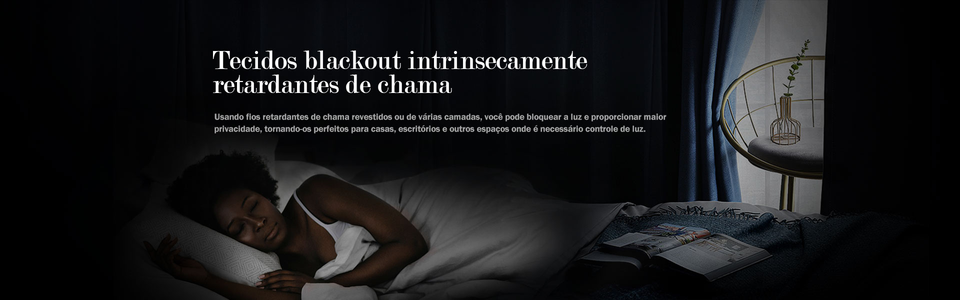 tecido de blecaute retardador de chamas