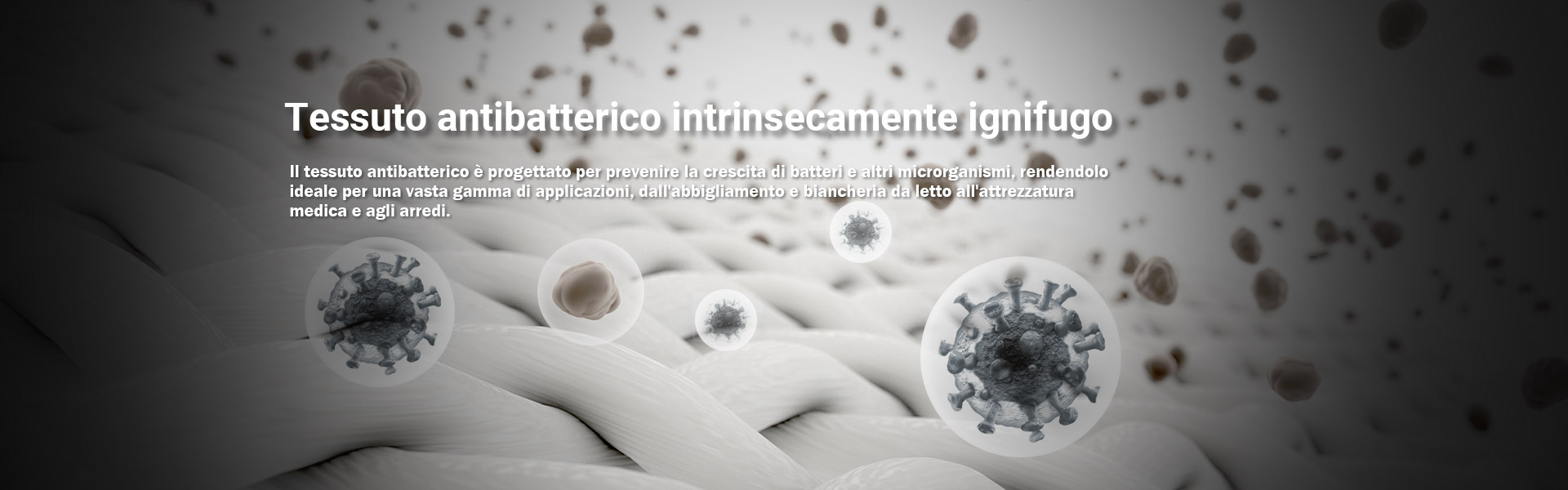 Tessuto antibatterico-retardante di fiamma