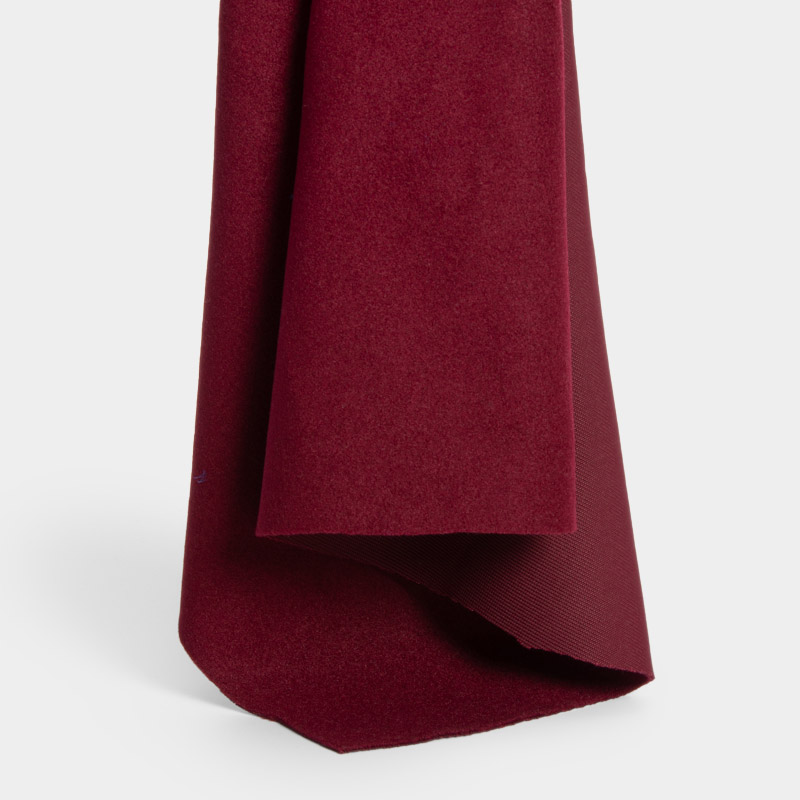 Flame-Retardant Brushed Warp Knitted Fabric, Dark Red, 520 g/m²