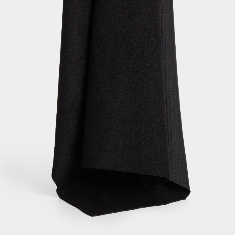 Flame-Retardant Brushed Warp Knitted Fabric, Black, 520 g/m²